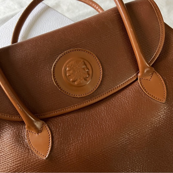 Rare Vintage Fendi Leather Janus Medallion Boston Bag - Picture 2 of 12